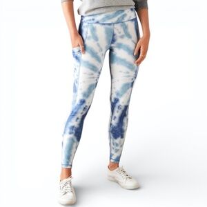 American Eagle The Everything Pocket Legging M Regular Blue Tie Dye Workout Yoga